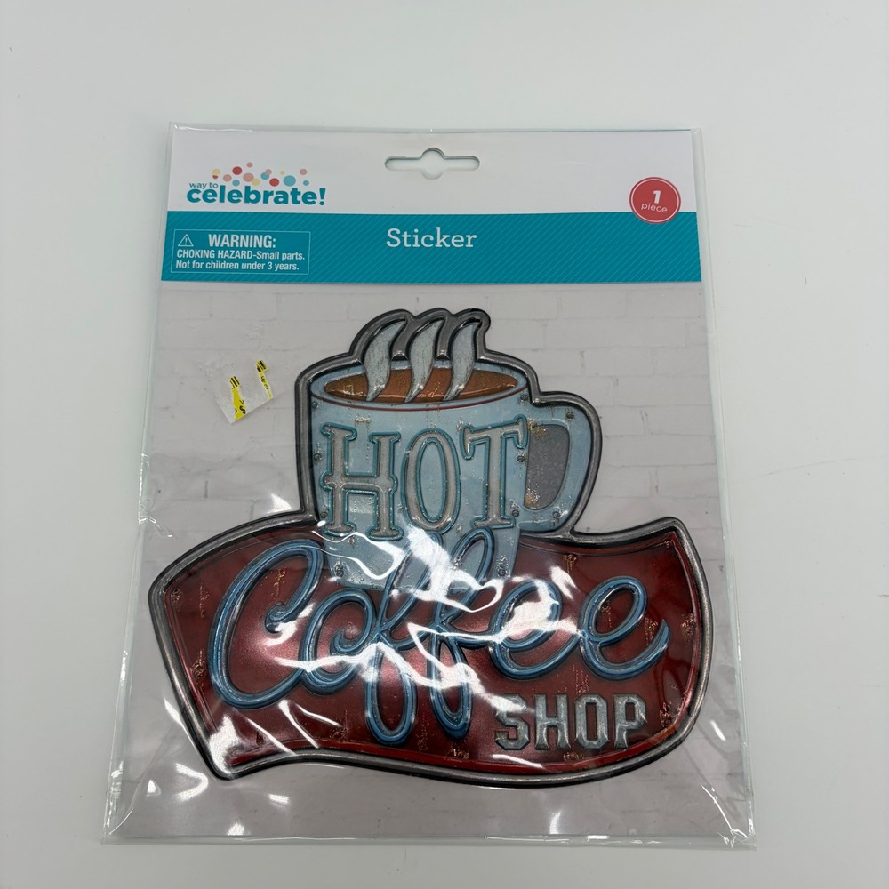 Way to Celebrate Hot Coffee Shop Wall Sticker Retro Neon Sign Decal WMLK28047